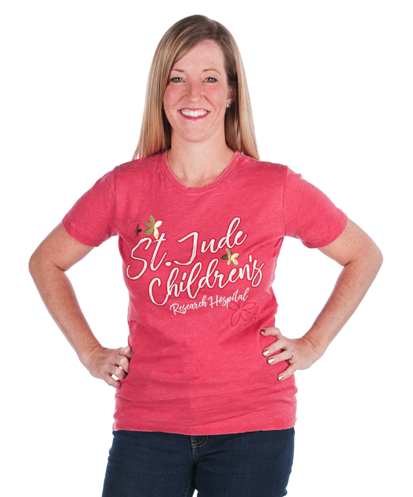 Ladies' Red Floral Floil Tee